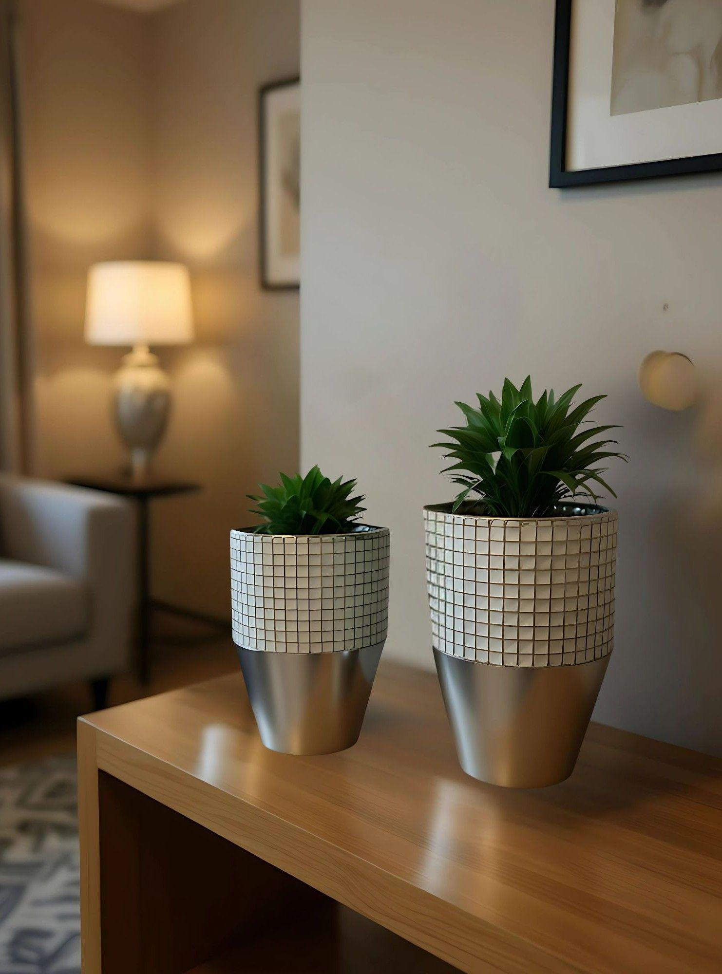 Set 2 Maceta Decorativa Diseño Sofisticado Versátil Jhn-7