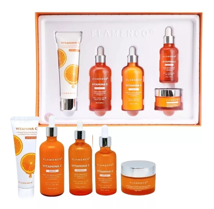 Kit SkinCare Facial Hidratante Antioxidante Vit C Piel Seca -0