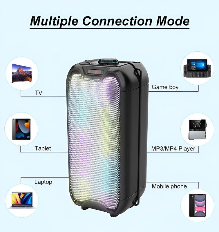 Parlante Portátil Altavoz Piscina Bluetooth RGB Audio Rondon-4