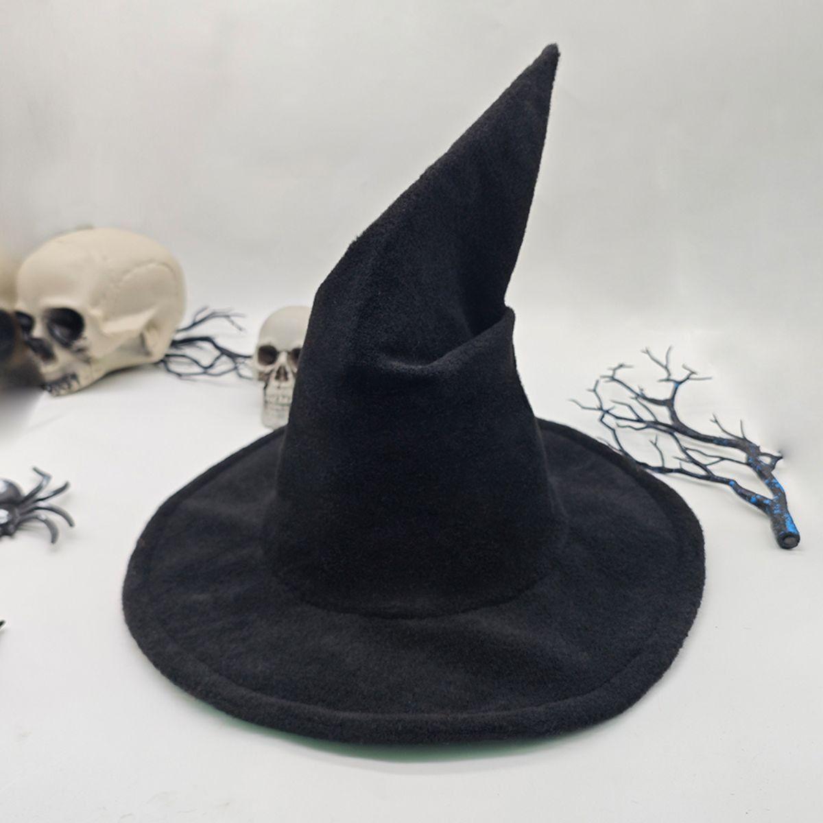 Sombrero Bruja Gamuza Halloween Unisex Flexible Pack x12 Jhn-8