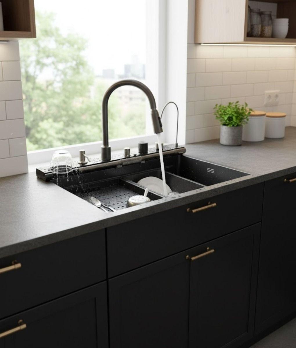 Lavaplatos Cocina Fregadero Moderno Multifuncional Jhn-7