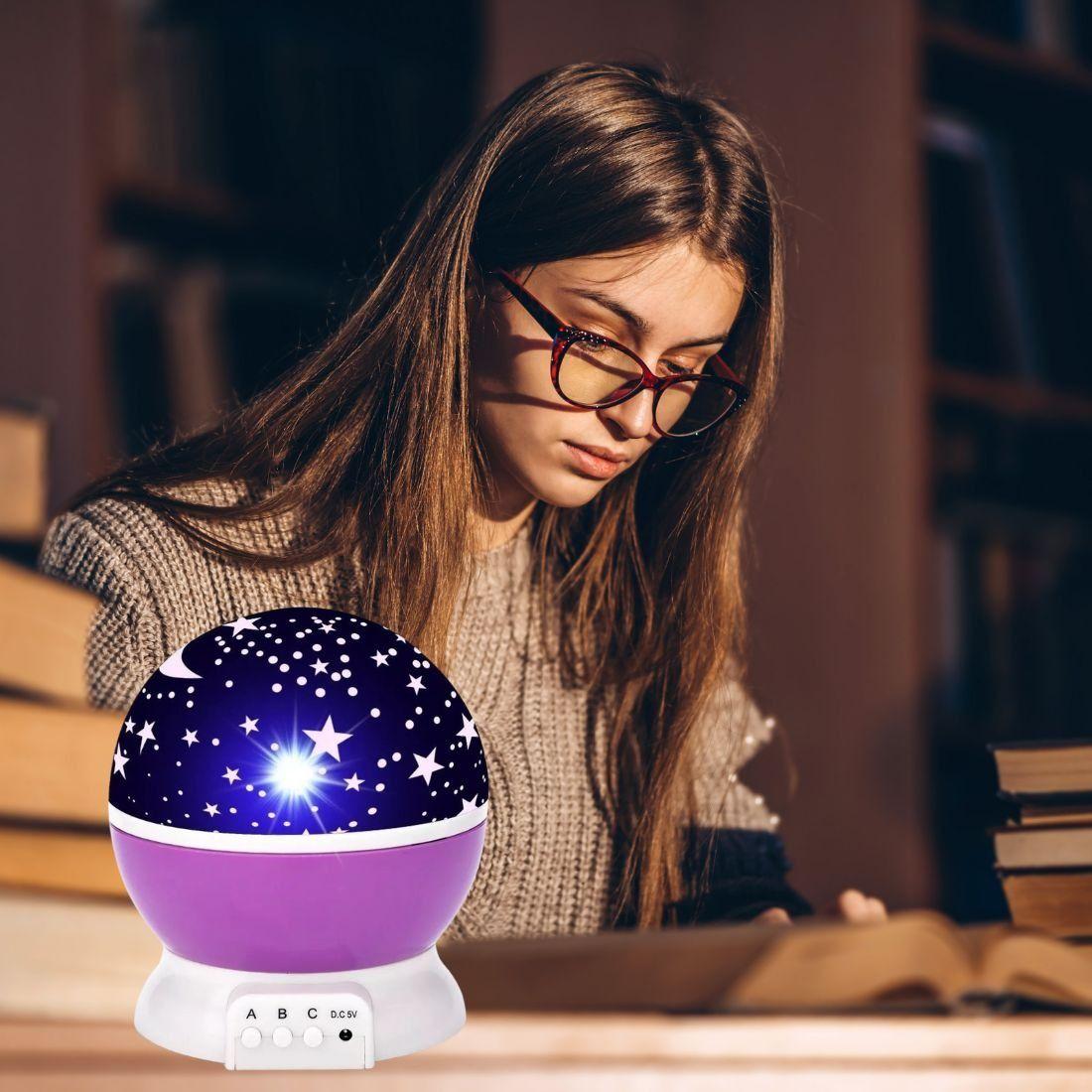 Proyector Rotatoria Cielo Estrellas Noche Alumbra Bebe Lau-5