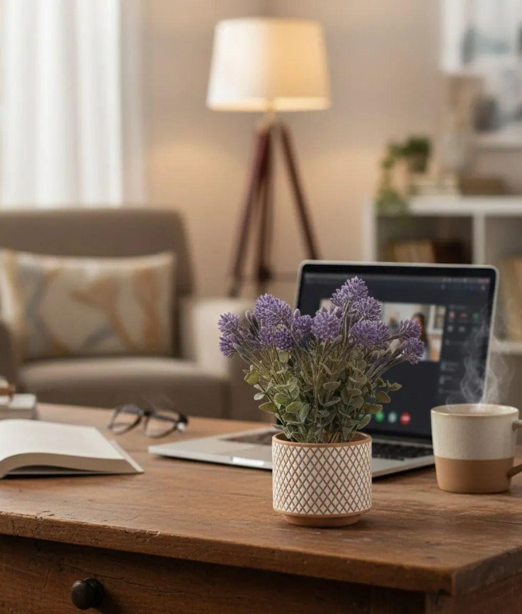 Planta Decorativa Artificial Diseño Textura Tejida Jhn-6