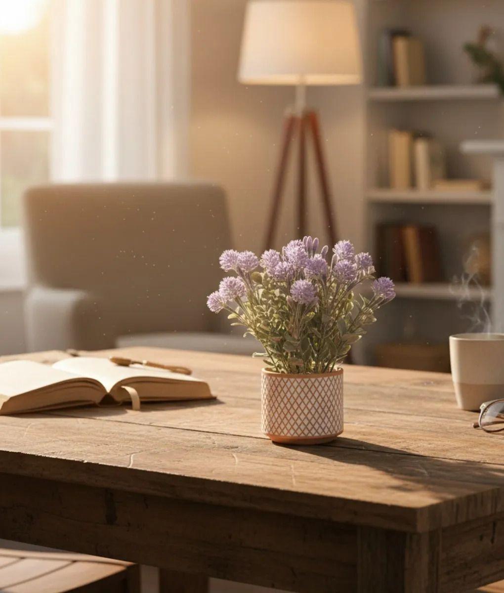 Planta Decorativa Artificial Diseño Textura Tejida Jhn-9