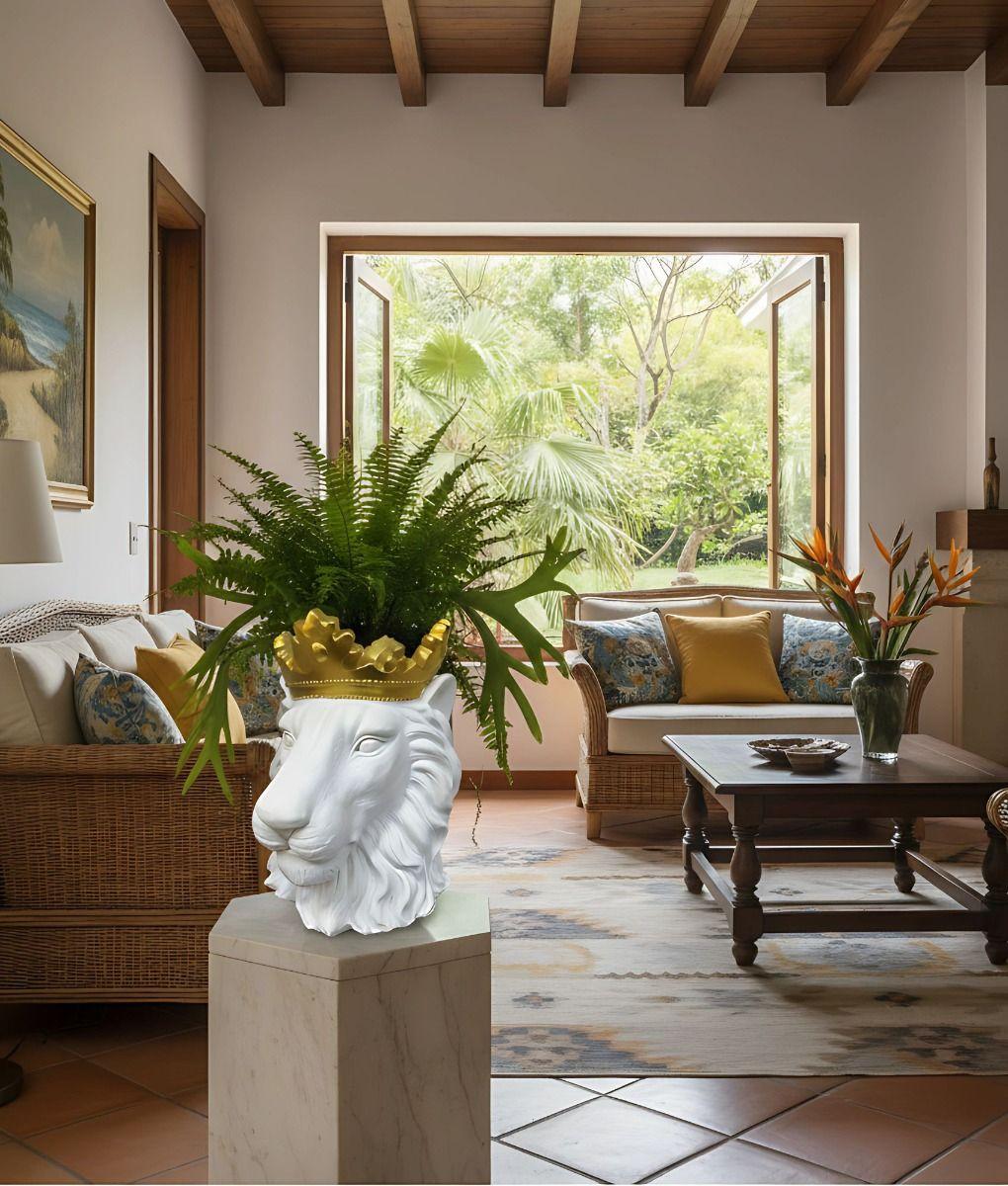 Figura Decorativa Multifuncional León Estatua Adorno Jhn-7