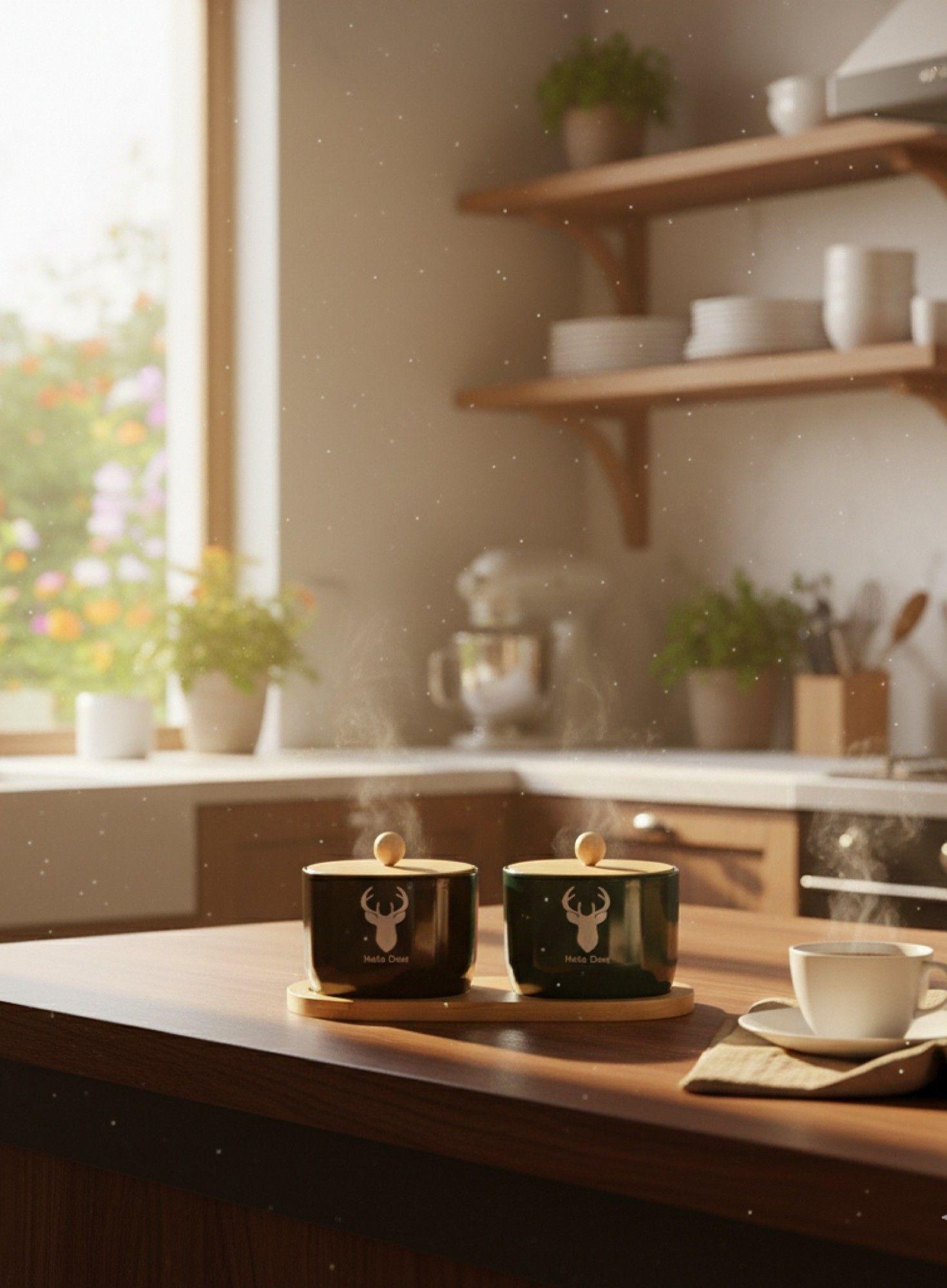 Set 2 Frascos Almacenamiento Contenedor Encanto Natural Jhn-4