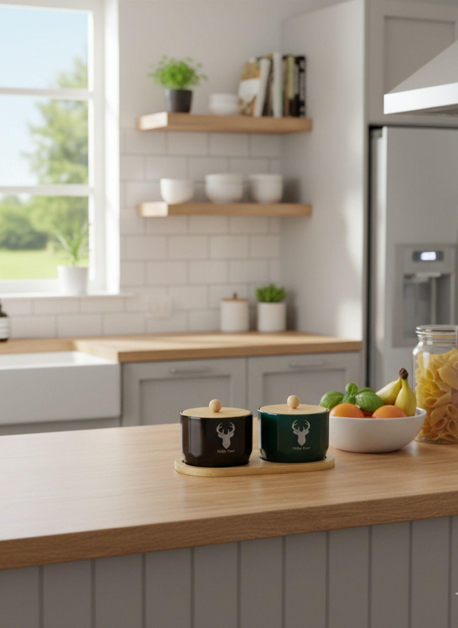 Set 2 Frascos Almacenamiento Contenedor Encanto Natural Jhn-5