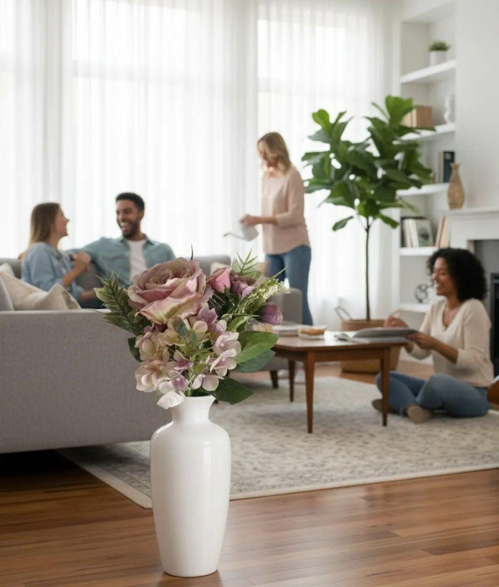 Set 2 Ramo Floral Artificial Decorativo Ramillete Jhn-7