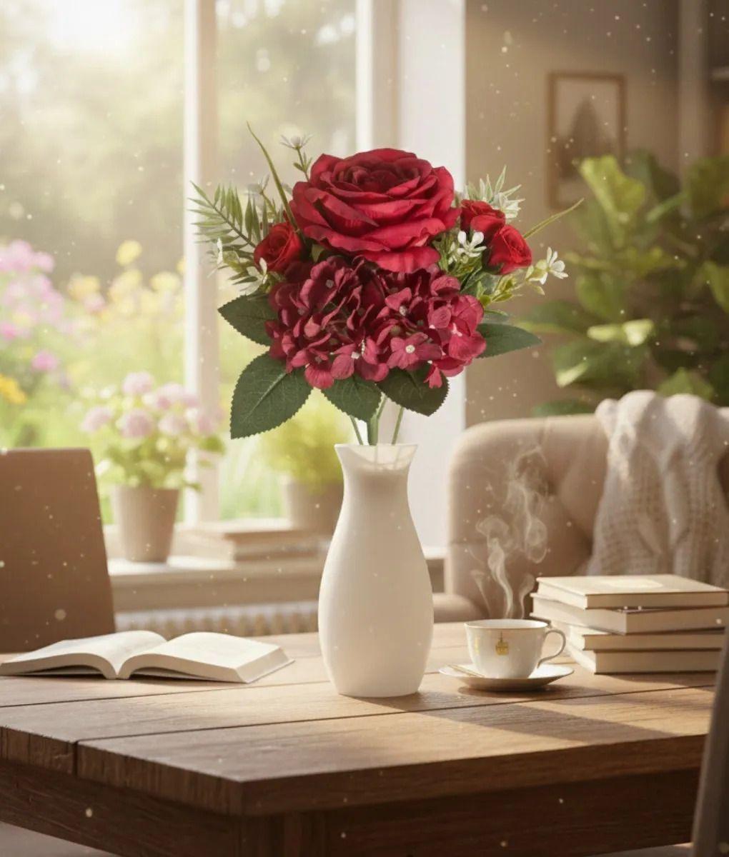 Set 2 Ramo Floral Artificial Decorativo Ramillete Jhn-9