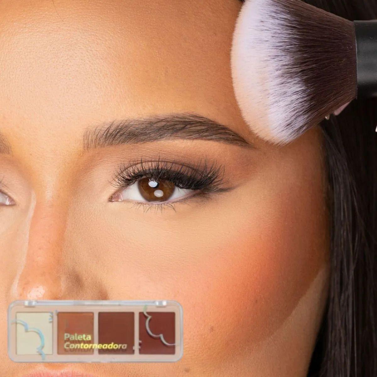 Set 2 Paletas Contorno Iluminador Facial Glow 4 Tonos ALJ-4