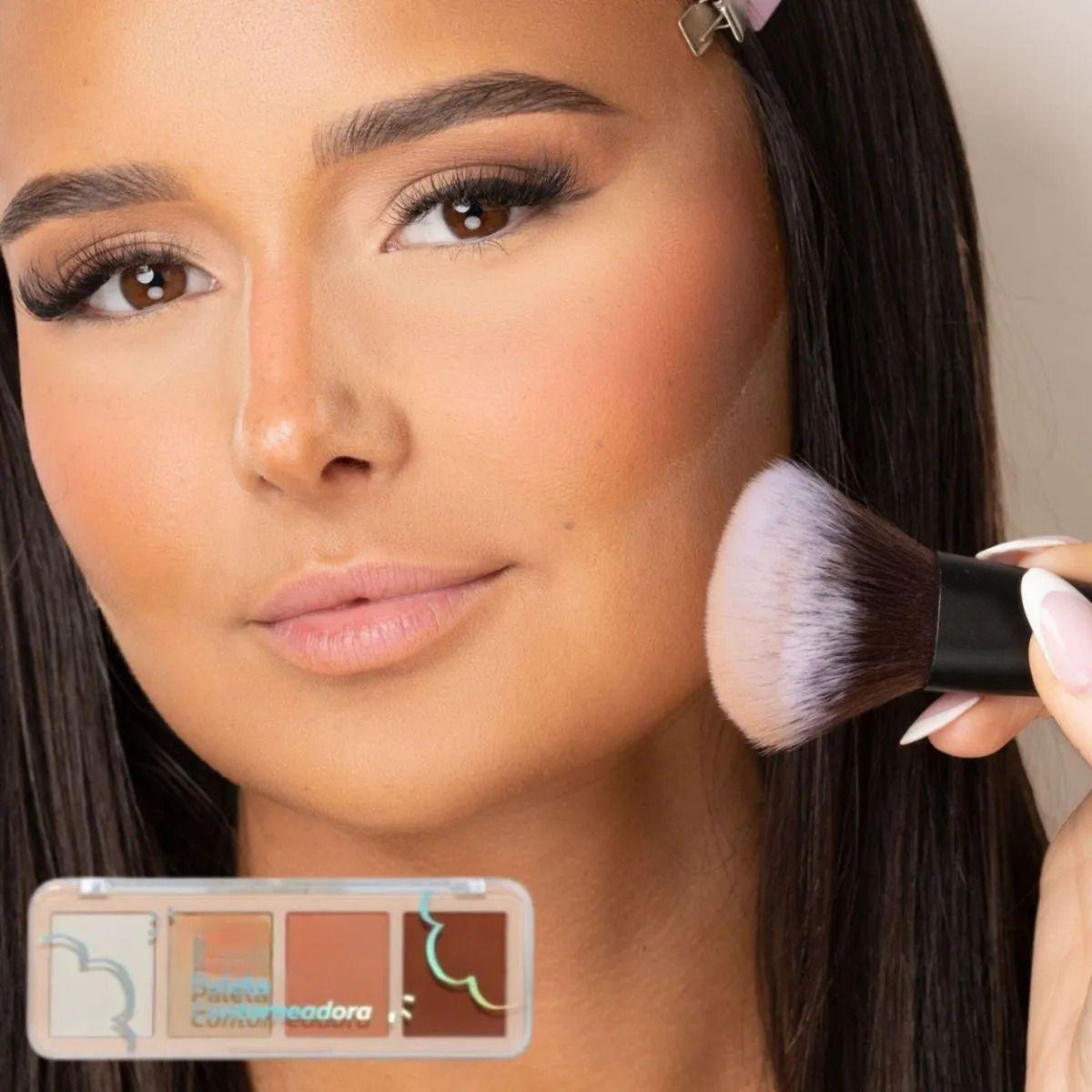 Set 2 Paletas Contorno Iluminador Facial Glow 4 Tonos ALJ-5