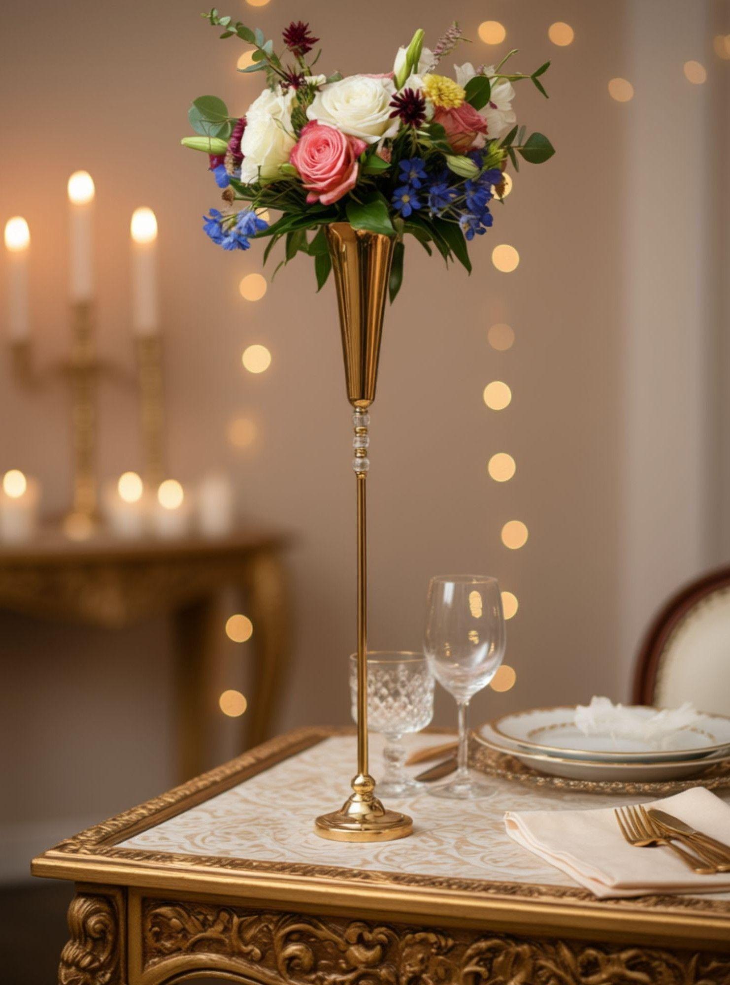 Centro Mesa Decorativo Candelabro Estilo Copa Adorno Jhn-7