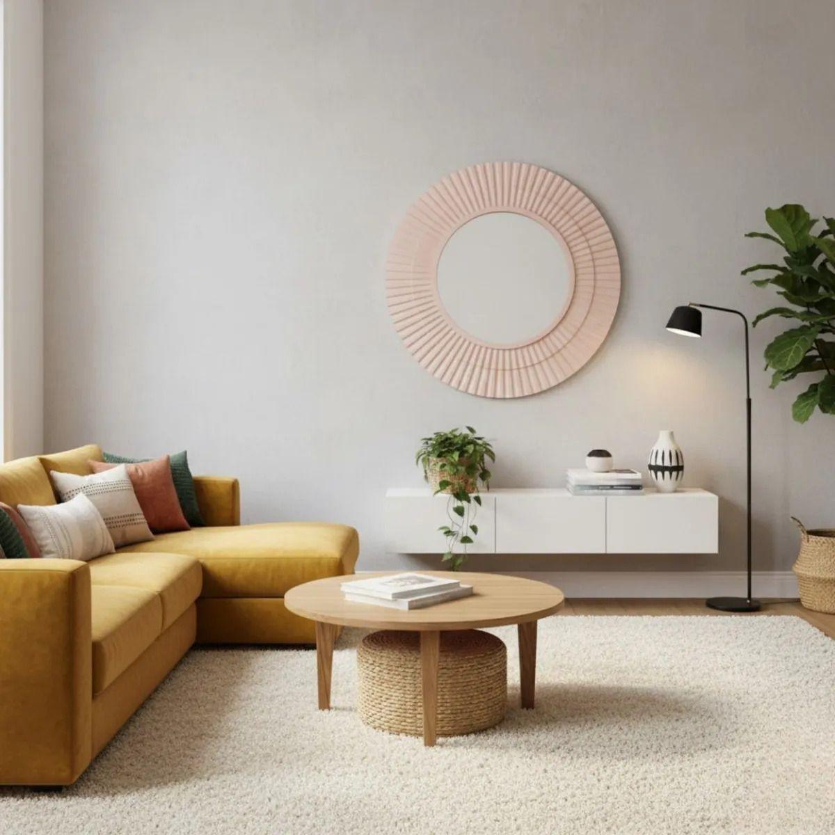 Espejo Decorativo Pared Moderno Diseño Ondas Radiales Jhn-7