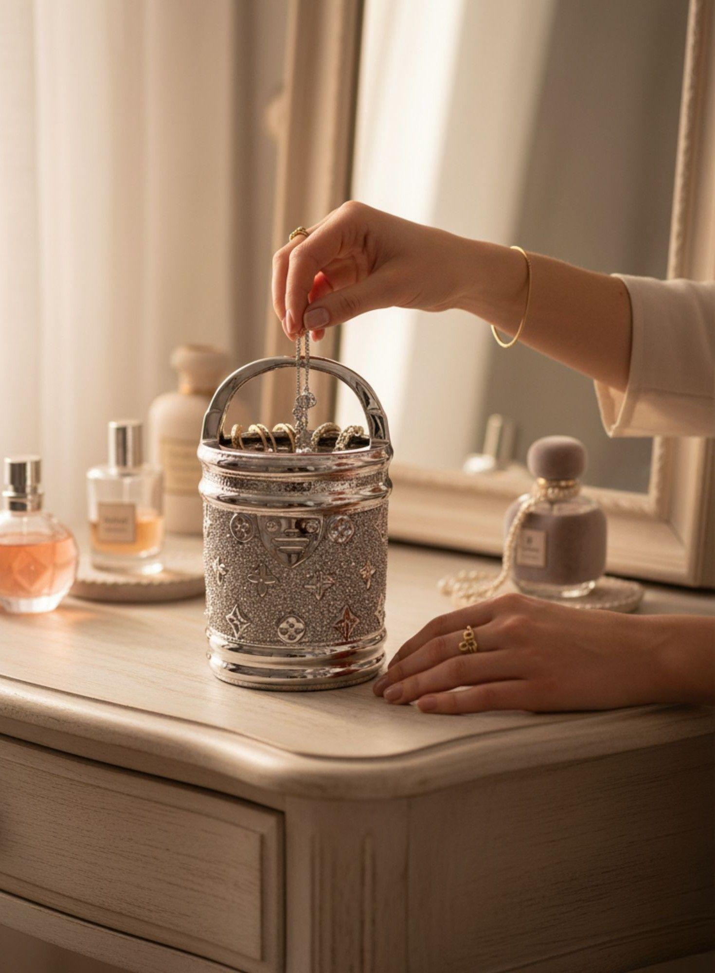 Figura Decorativa Multifuncional Cubo Contenedor Estatua Jhn-3