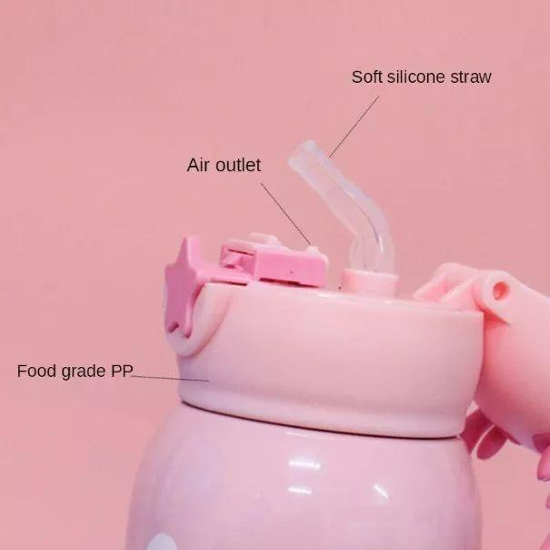Botella Infantil Bebe Niños Doble Tapa Bolsa Asa Rondon-3