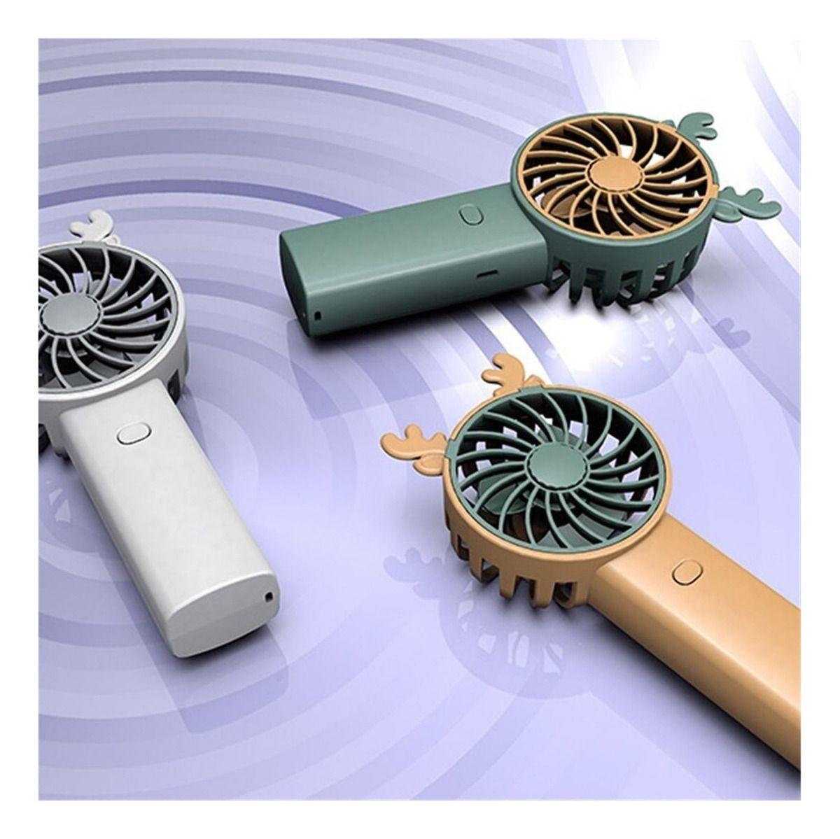 Set 2 Mini Ventilador Portátil Recargable Viaje Hogar Lau-4