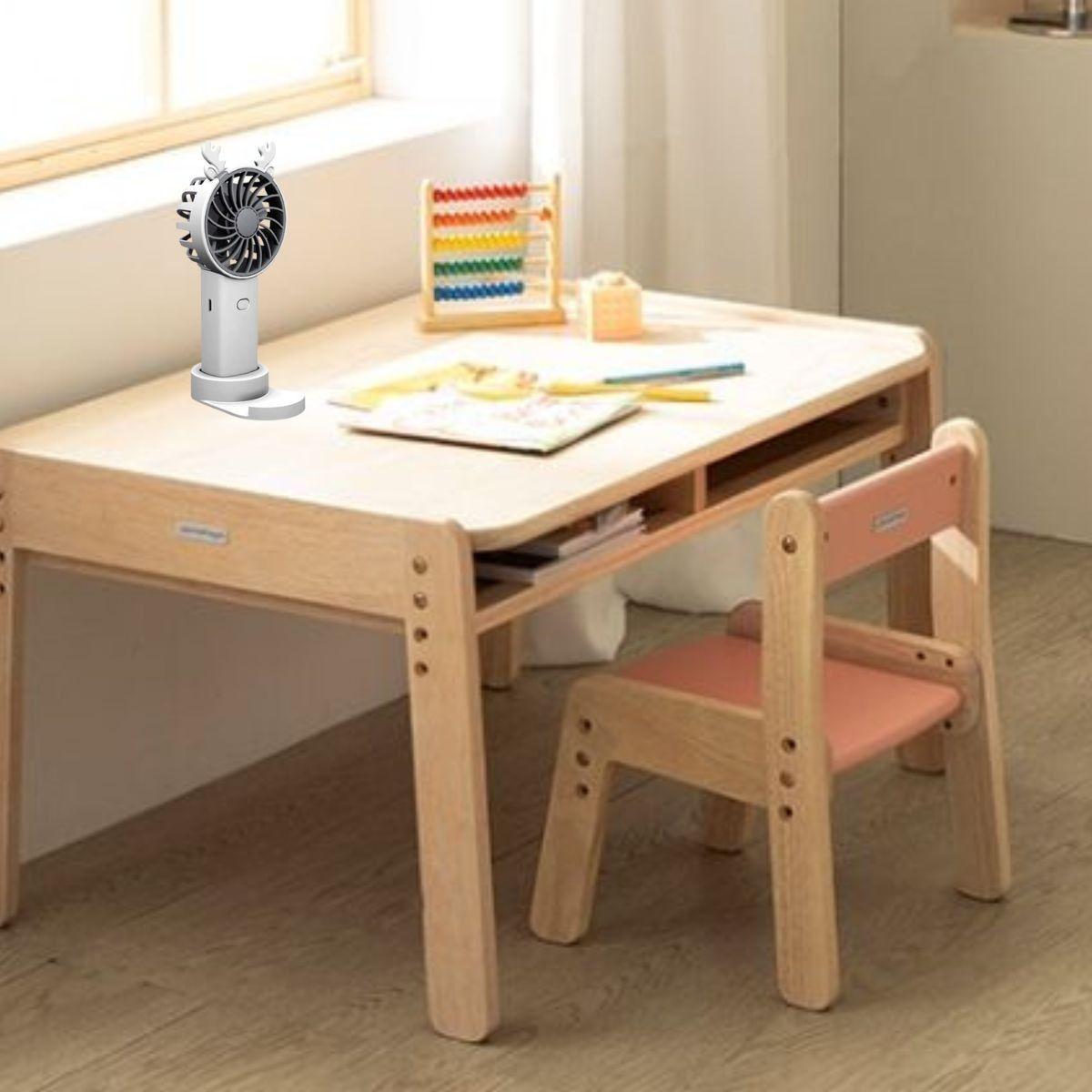 Set 2 Mini Ventilador Portátil Recargable Viaje Hogar Lau-5