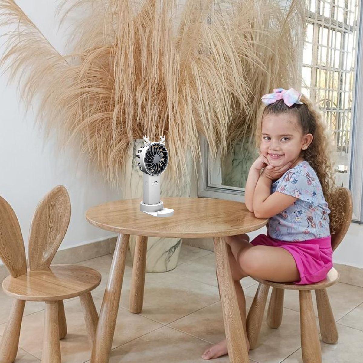 Set 2 Mini Ventilador Portátil Recargable Viaje Hogar Lau-7