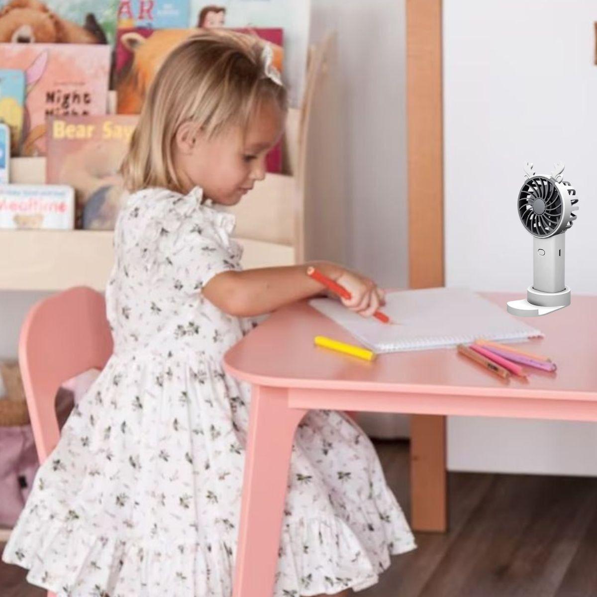 Set 2 Mini Ventilador Portátil Recargable Viaje Hogar Lau-8