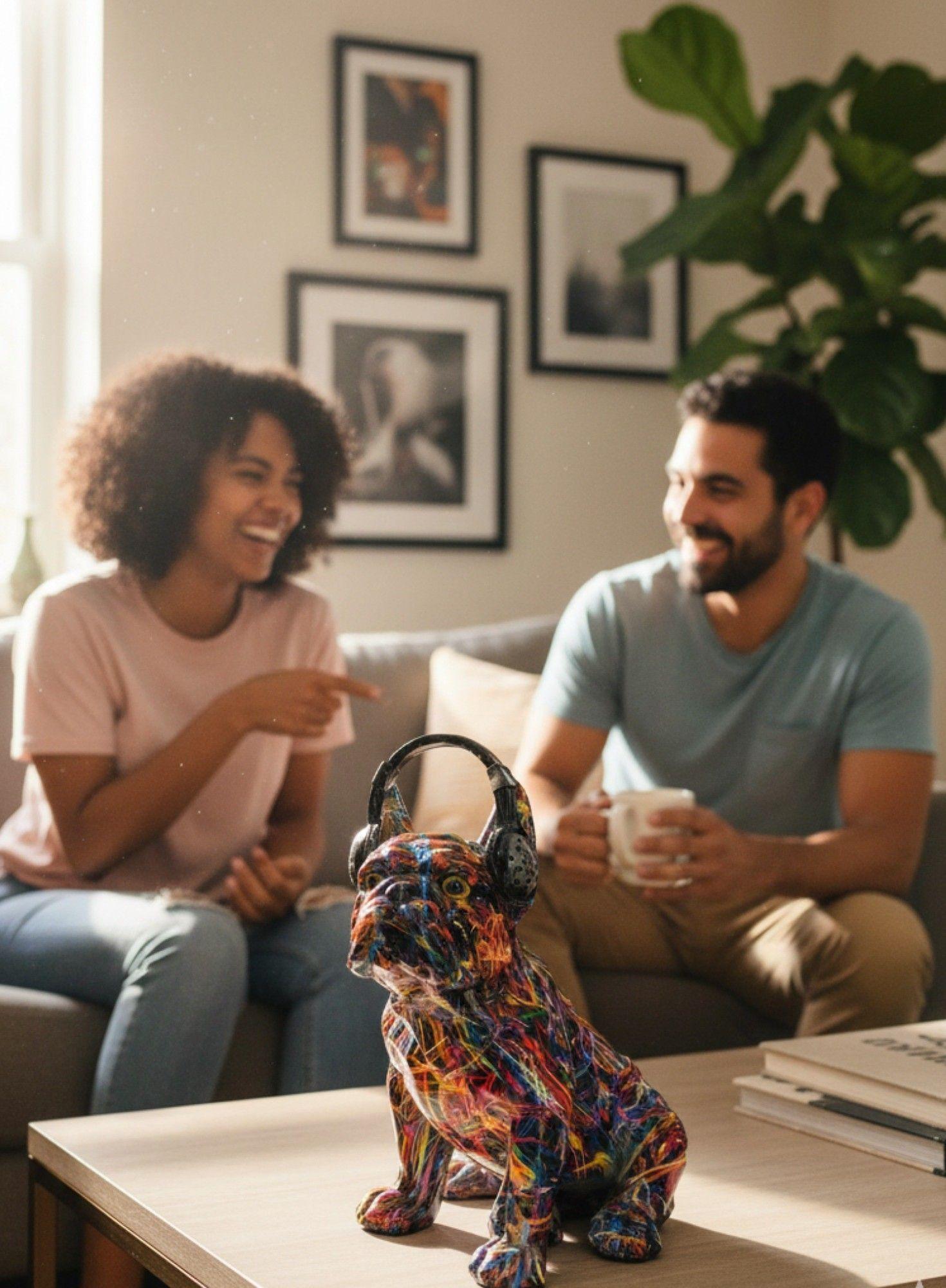 Estatua Decorativa Bulldog Urbano Vanguardista Adorno Jhn-3