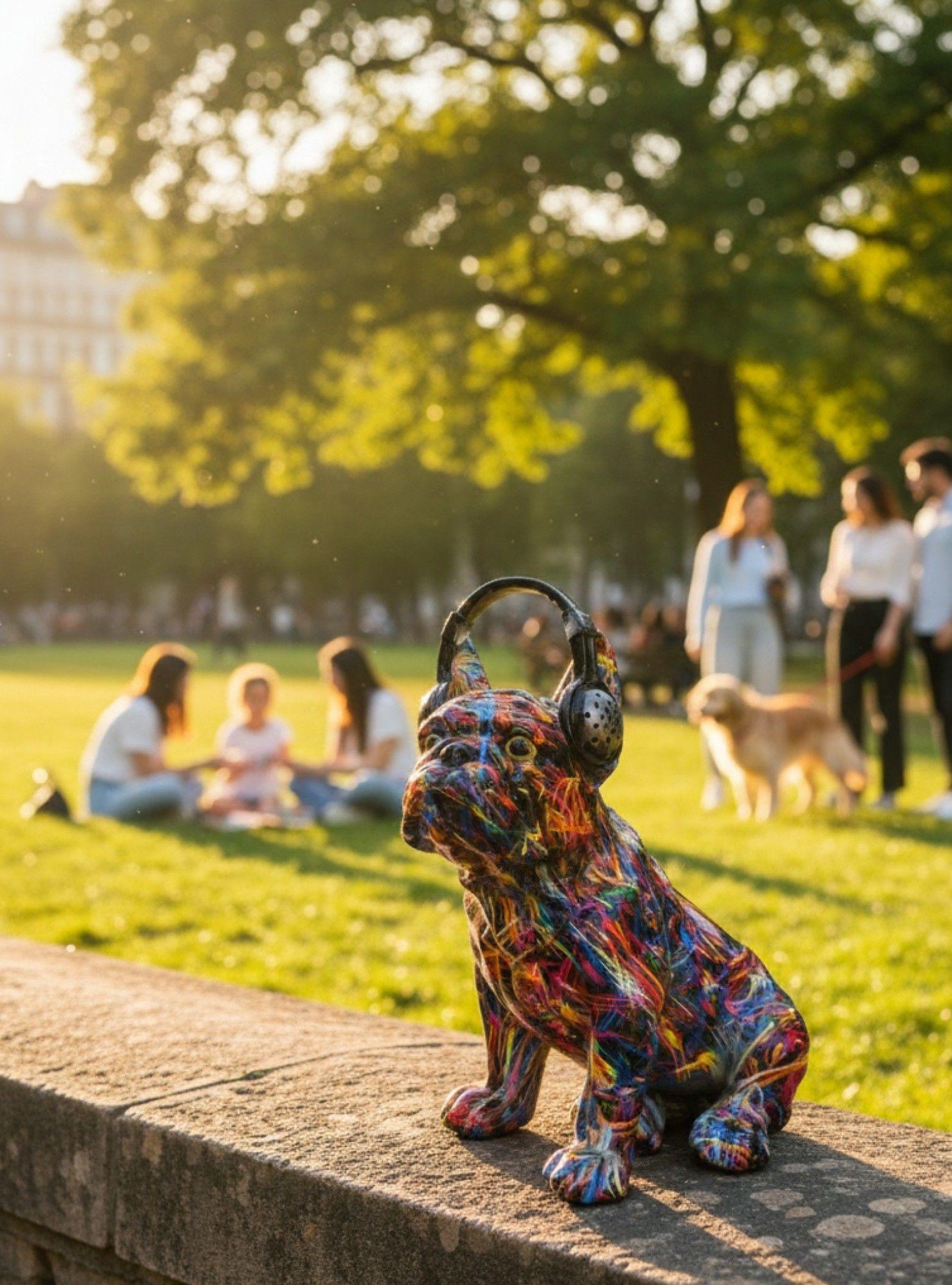 Estatua Decorativa Bulldog Urbano Vanguardista Adorno Jhn-5