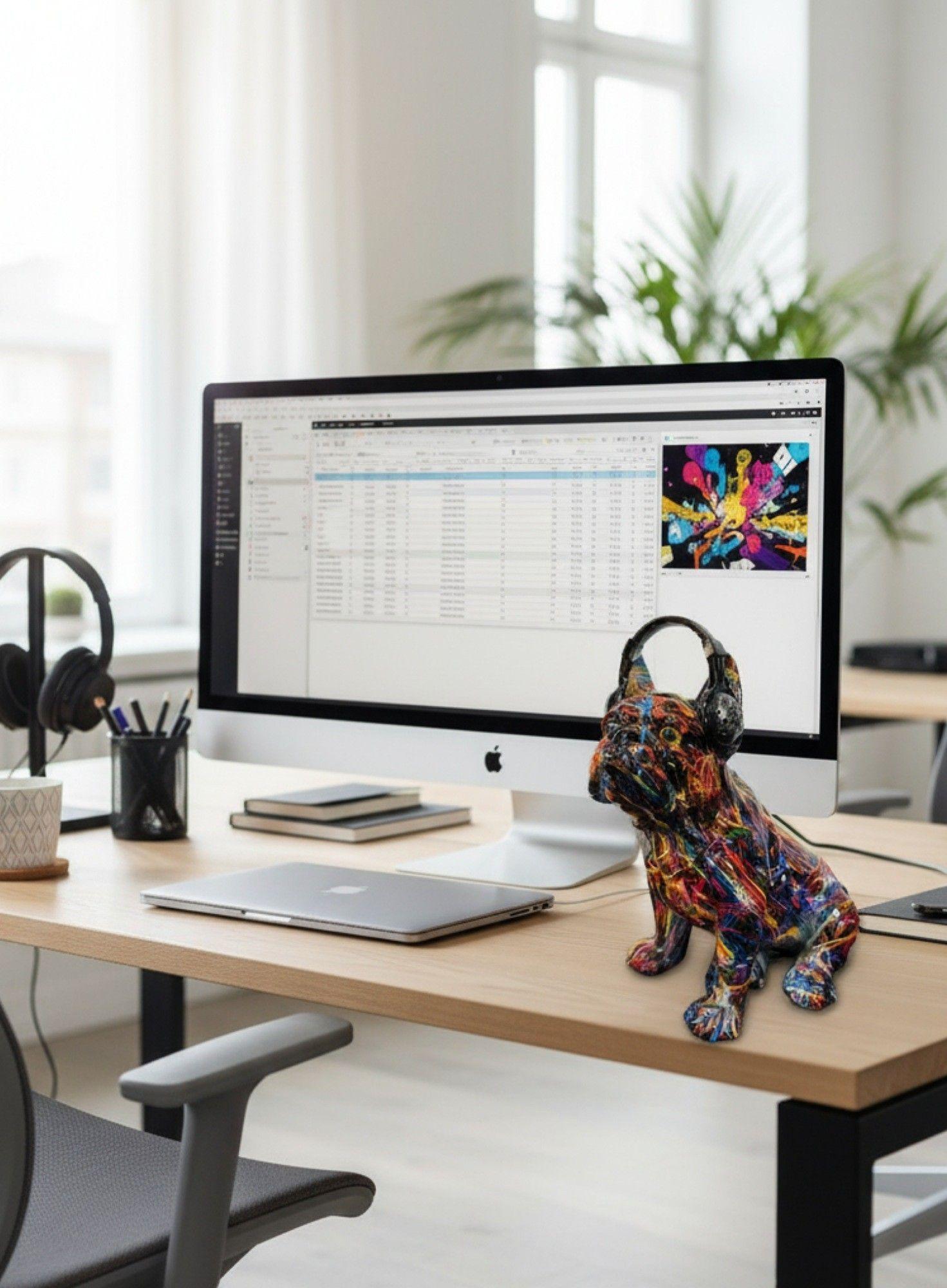 Estatua Decorativa Bulldog Urbano Vanguardista Adorno Jhn-6