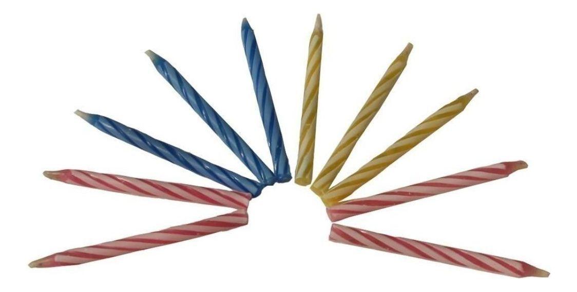 Set 15 Velas Mágicas Pastel Cumpleaños Divertidas Jhn-9