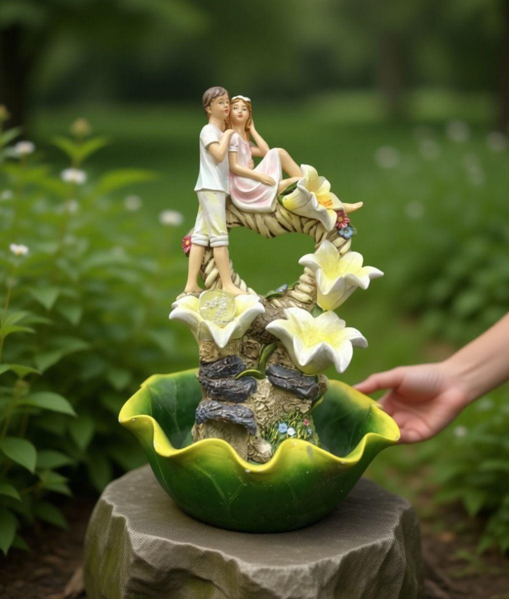 Fuente Agua Decorativa Pareja Romántica Adorno Mesa Jhn-5