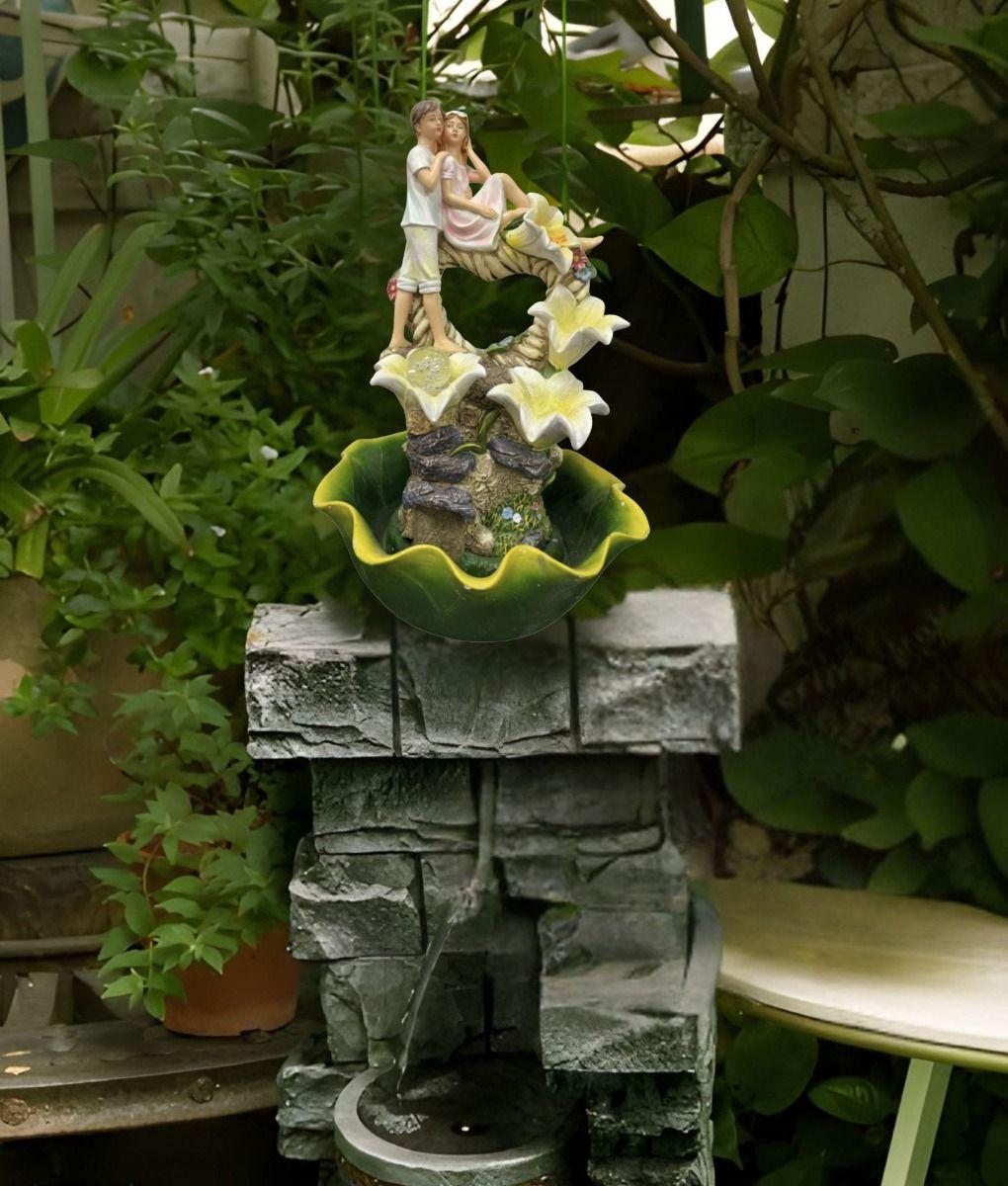 Fuente Agua Decorativa Pareja Romántica Adorno Mesa Jhn-6