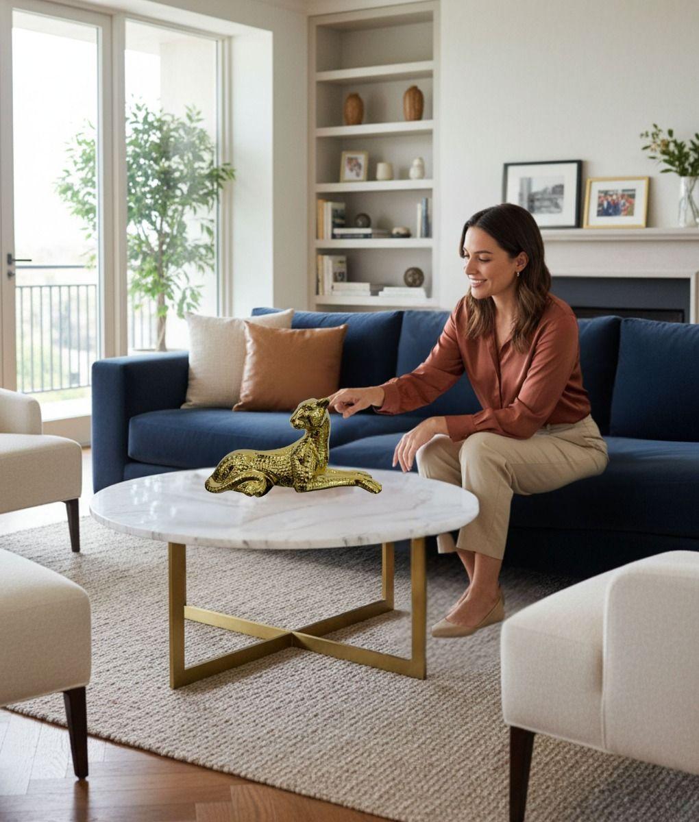 Estatua Leopardo Figura Estilizada Decorativa Adorno Jhn-4