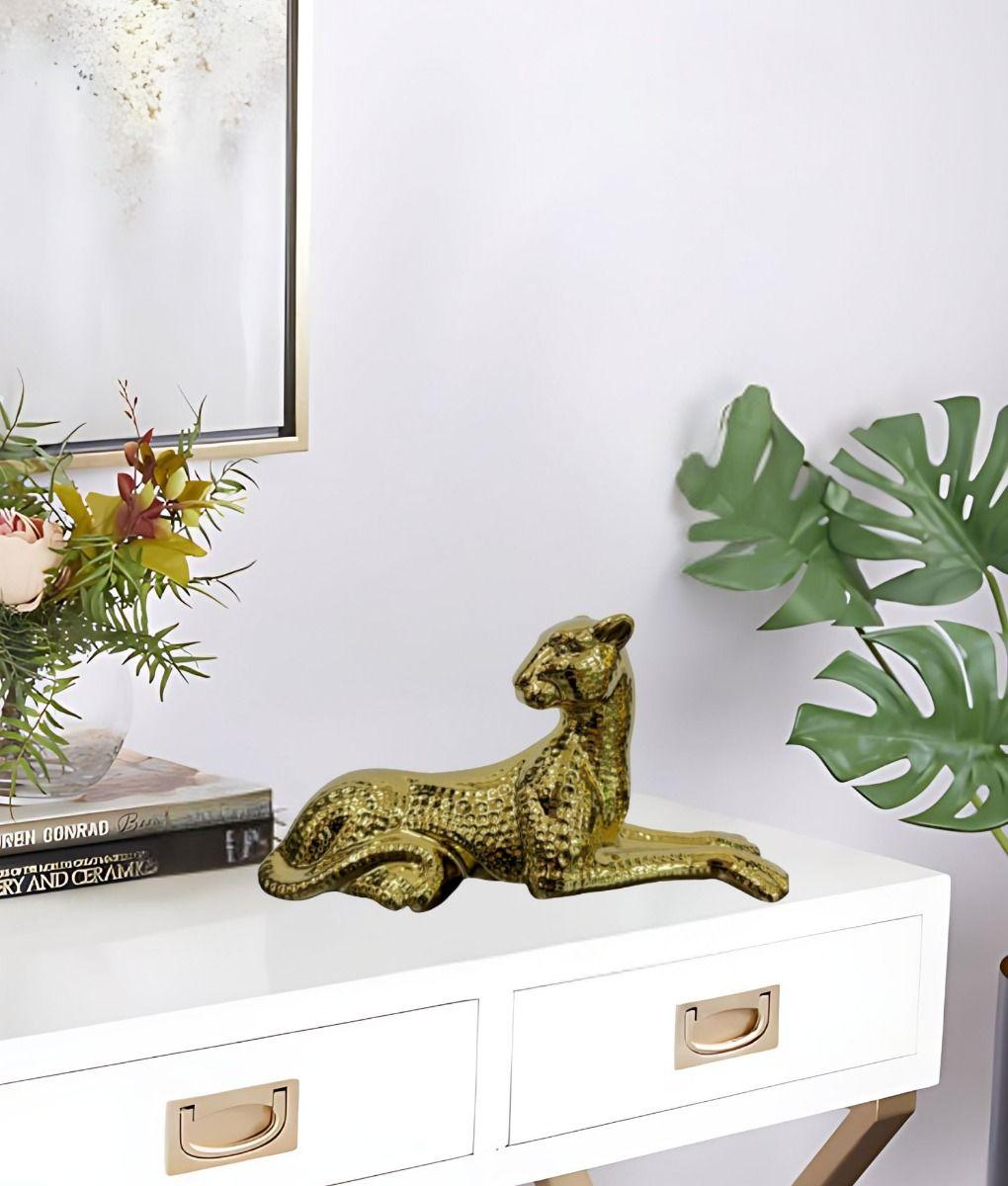 Estatua Leopardo Figura Estilizada Decorativa Adorno Jhn-5