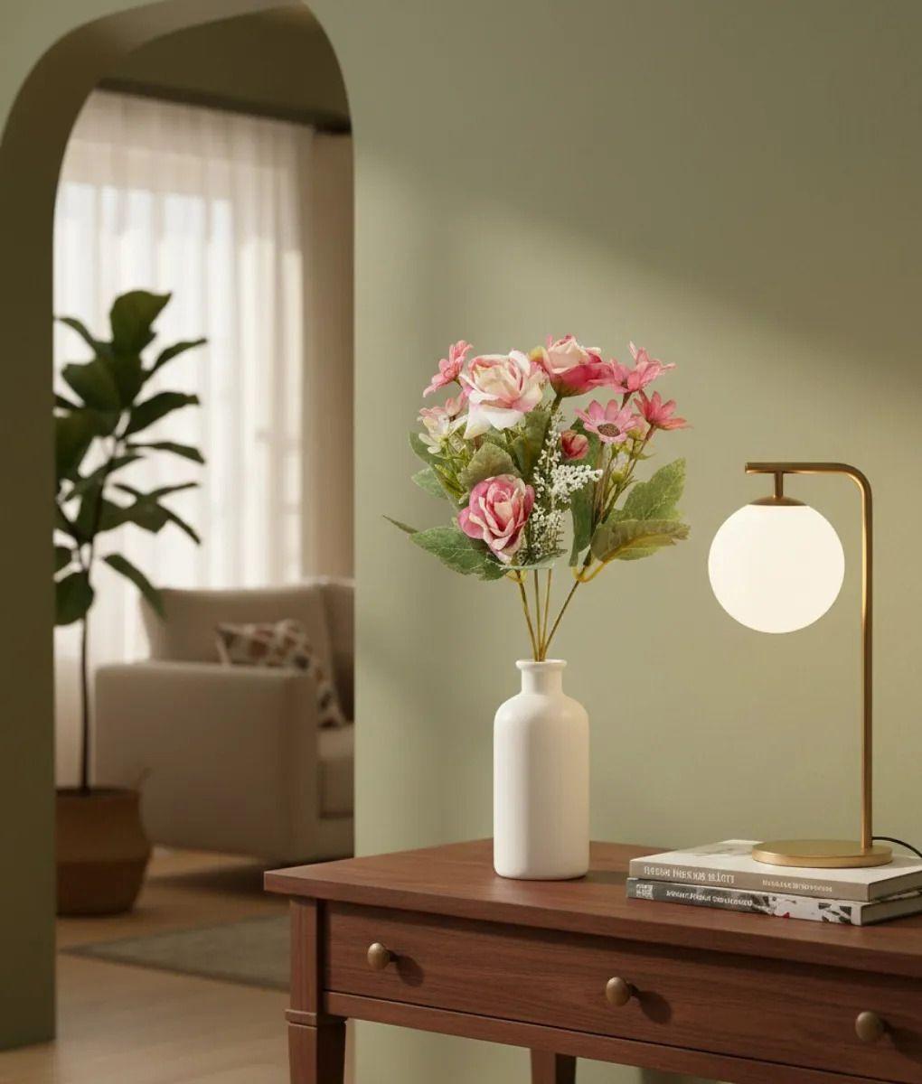 Set 4 Ramo Flores Artificiales Belleza Adorno Decoración Jhn-7