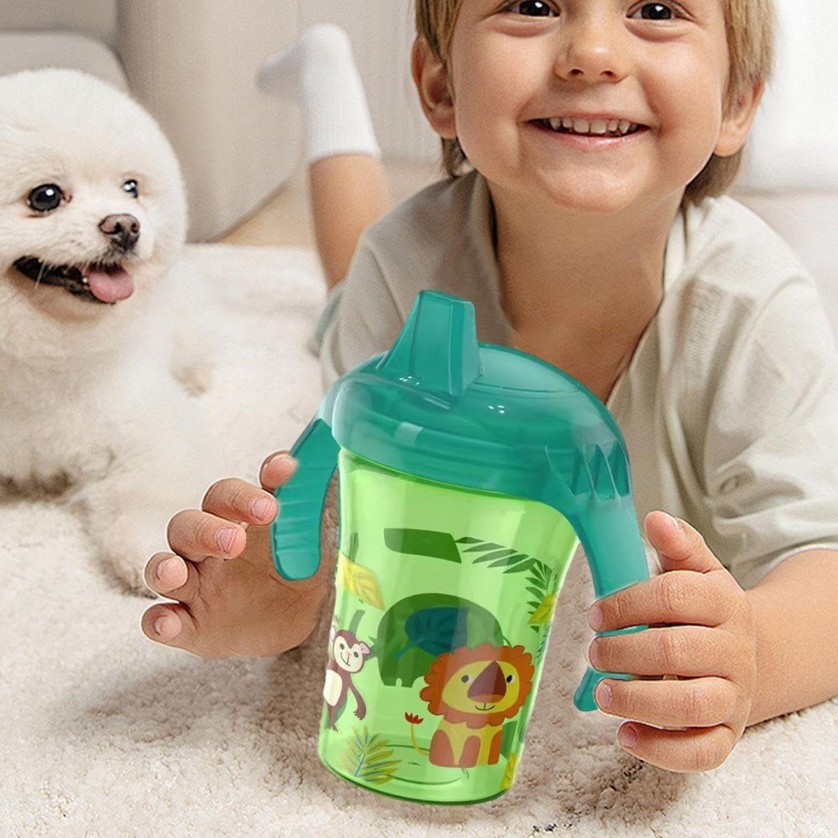 SET 4 VASOS CON BOQUILLA ANTIDERRAME DIVERTIDO NIÑOS LAU -1