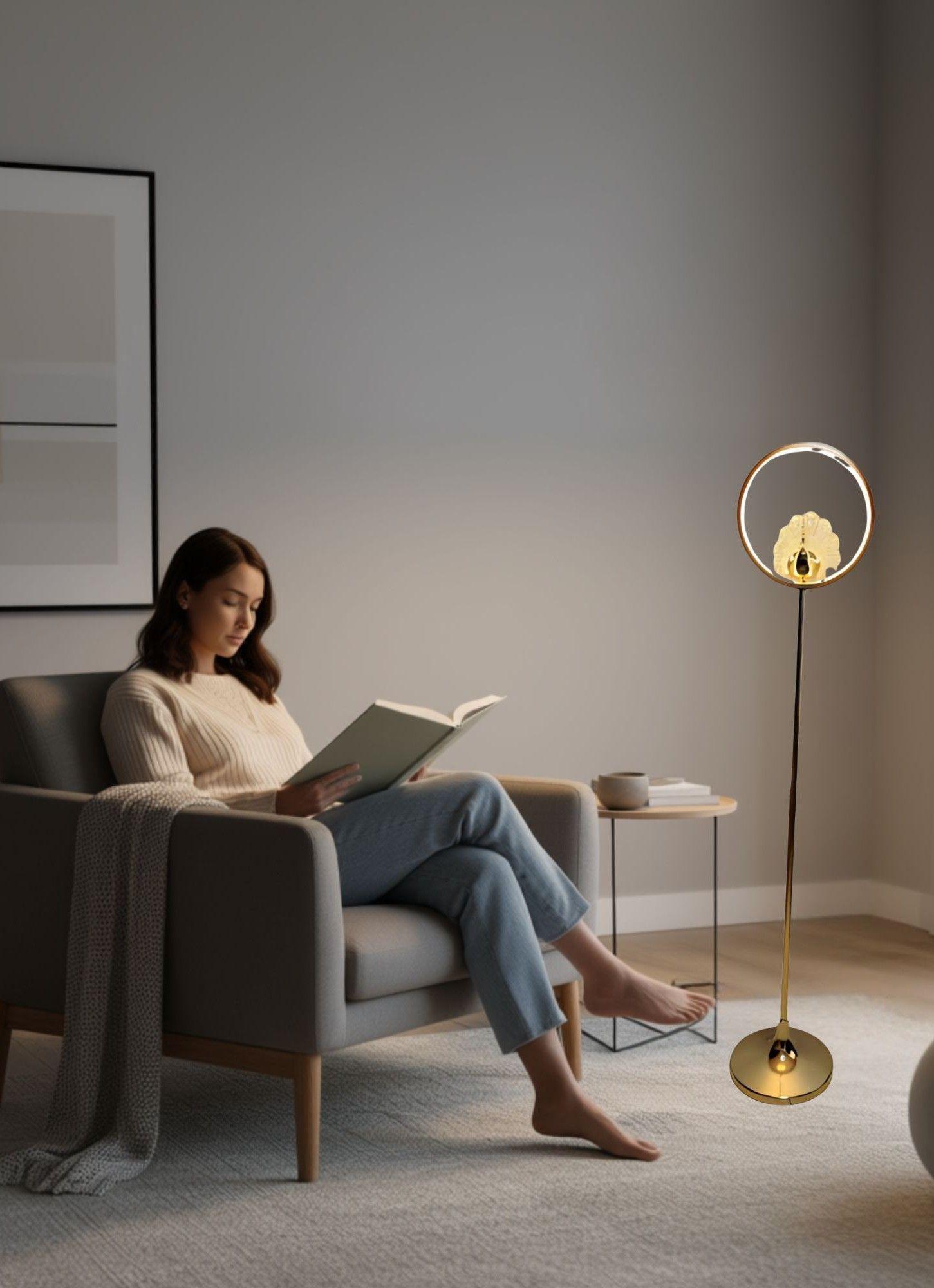 Lámpara Pie Minimalista Decorativa Pedestal Vertical Jhn-4