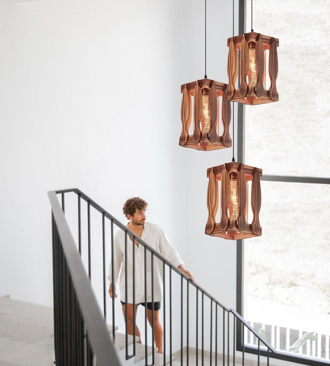 Lámpara Colgante Decorativa Vintage Rústica 3 Luces Jhn-4