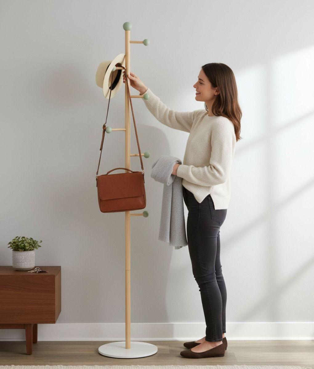 Perchero Pie Moderno Organizador Decorativo Vertical Jhn-2