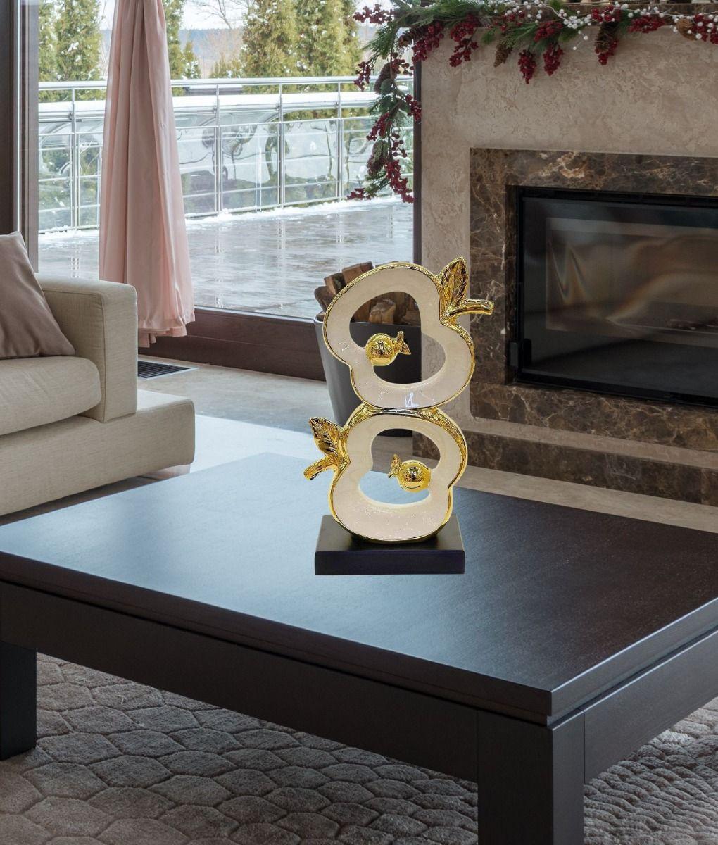 Figura Decorativa Manzana Estatua Moderna Lujo Adorno Jhn-8