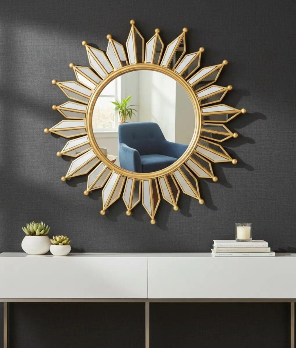 Espejo Decorativo Pared Rayos Sol Resistente Moderno Jhn-7