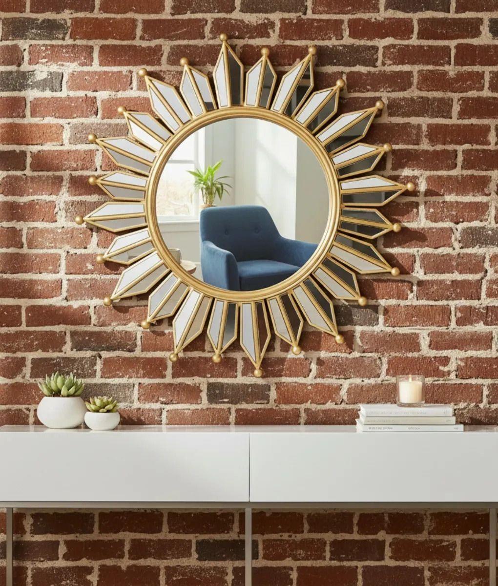 Espejo Decorativo Pared Rayos Sol Resistente Moderno Jhn-8