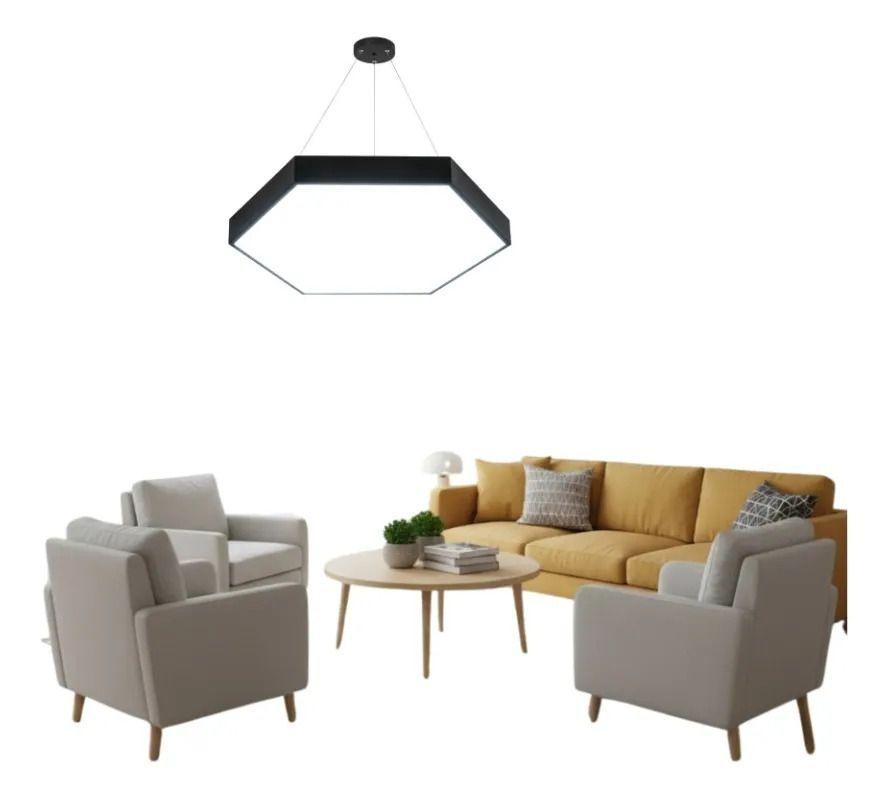 Lámpara Colgante Hexagonal Led Moderna Techo Lujo ALJ-1