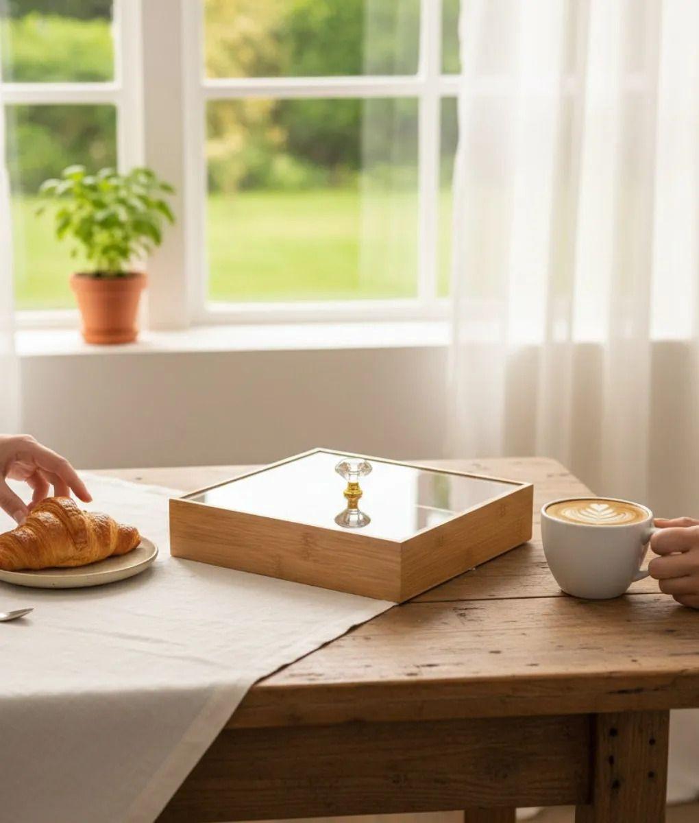 Caja Decorativa Organizadora Cuadrada Divisiones Tapa Jhn-8