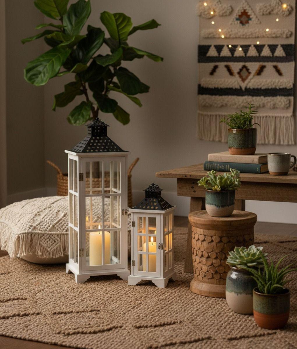 Set 2 Portavelas Decorativos Candelabros Adorno Colgante Jhn-6