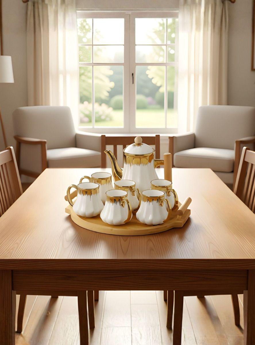 Juego Vajilla Sofisticada Jarra Estilizada 6 Tazas Jhn-6