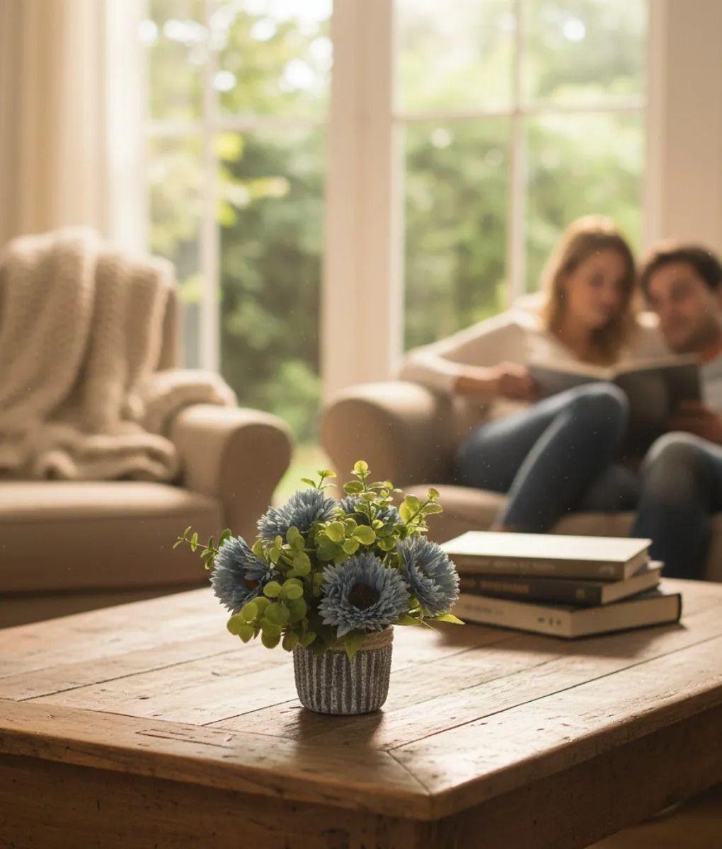 Planta Decorativa Artificial Crisantemos Silvestres Jhn-2