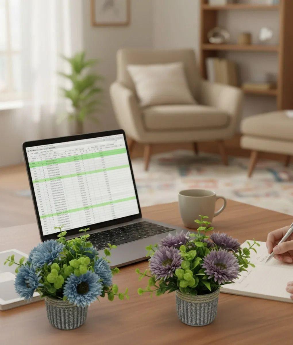 Planta Decorativa Artificial Crisantemos Silvestres Jhn-4