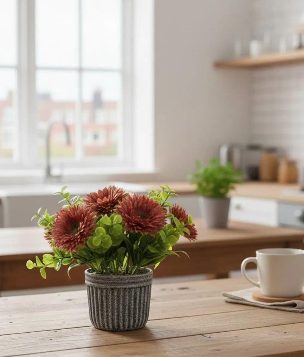 Planta Decorativa Artificial Crisantemos Silvestres Jhn-6