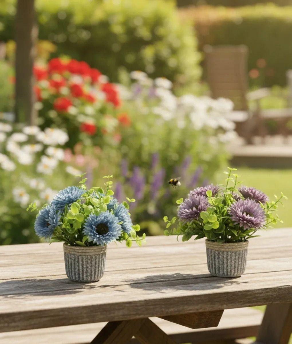 Planta Decorativa Artificial Crisantemos Silvestres Jhn-8