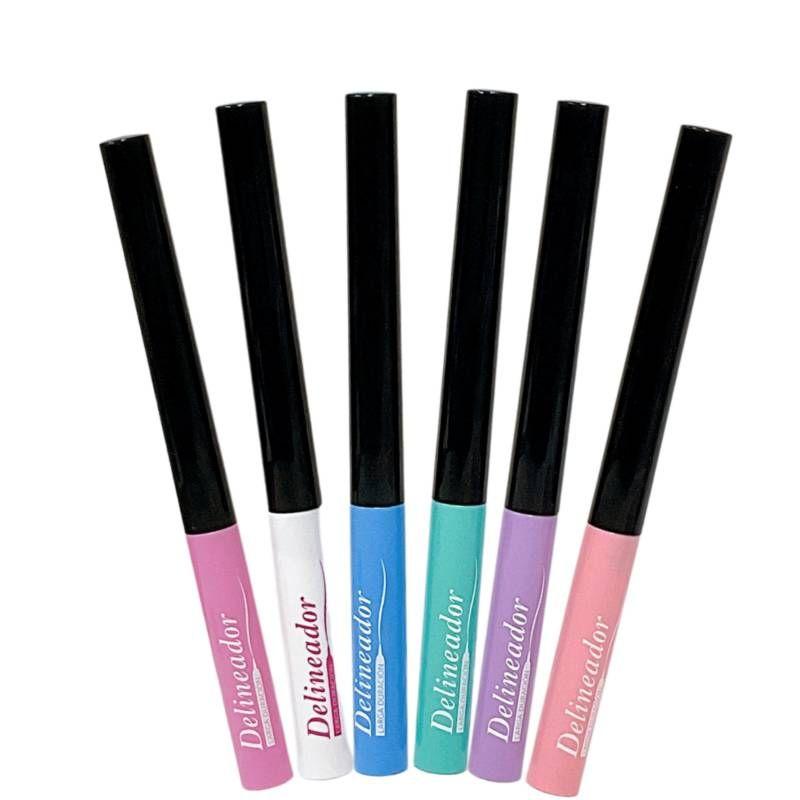 Delineador Ojos Colores Pastel Liquido Pack Belleza Rondon-4