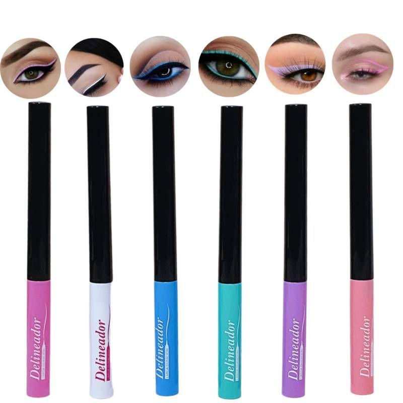 Delineador Ojos Colores Pastel Liquido Pack Belleza Rondon-5