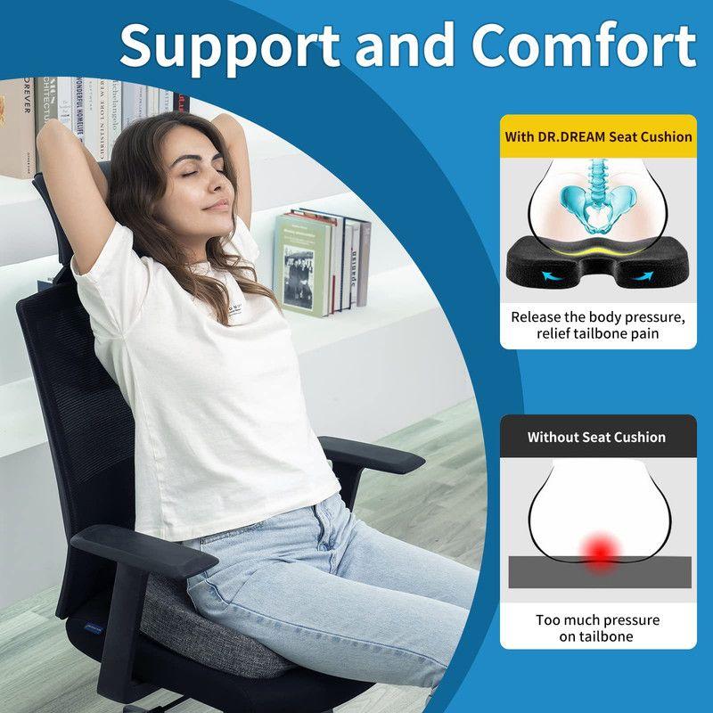 Cojín Asiento Viscoelástico Alivio Dolor Viaje Rondon-5